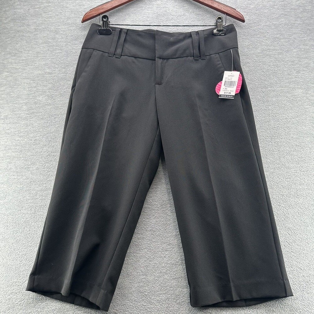 Heart Soul Women Black Knee Length Pants Size 7 (A22)